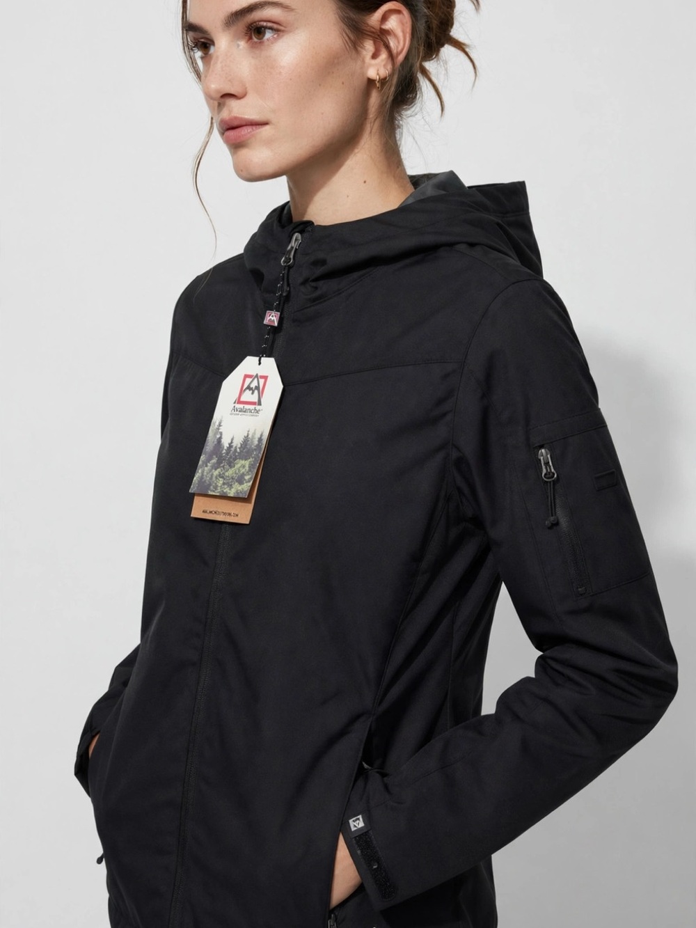 Avalanche Women’s Black Hooded Ski Jacket